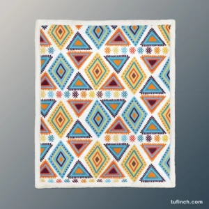 African Hand Drawn Pattern Sherpa Fleece Blanket 1