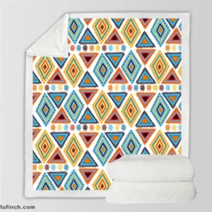 African Hand Drawn Pattern Sherpa Fleece Blanket