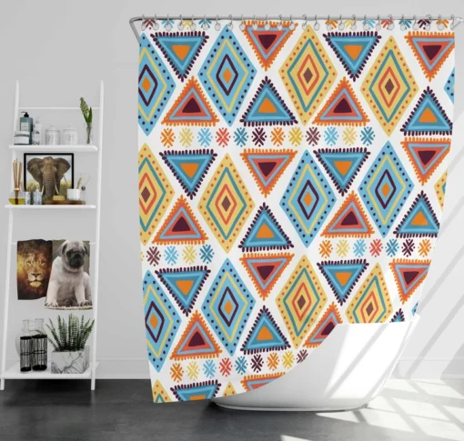 African Hand Drawn Pattern Shower Curtain