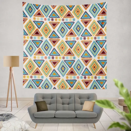 African Hand Drawn Pattern Wall Tapestry