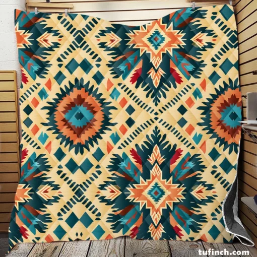 African Ikat Design Quilt Blanket