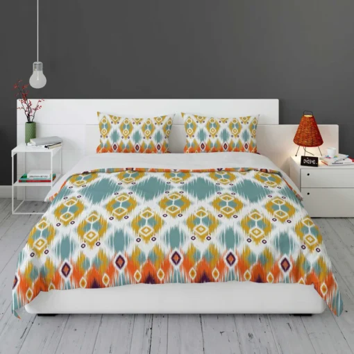 African Ikat Geometric Bedding Set 1