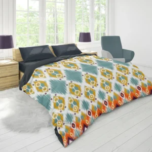 African Ikat Geometric Duvet Cover 1