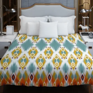 African Ikat Geometric Duvet Cover