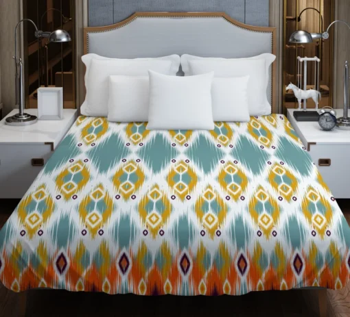 African Ikat Geometric Duvet Cover