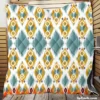 African Ikat Geometric Quilt Blanket