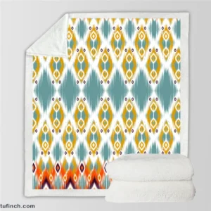 African Ikat Geometric Sherpa Fleece Blanket