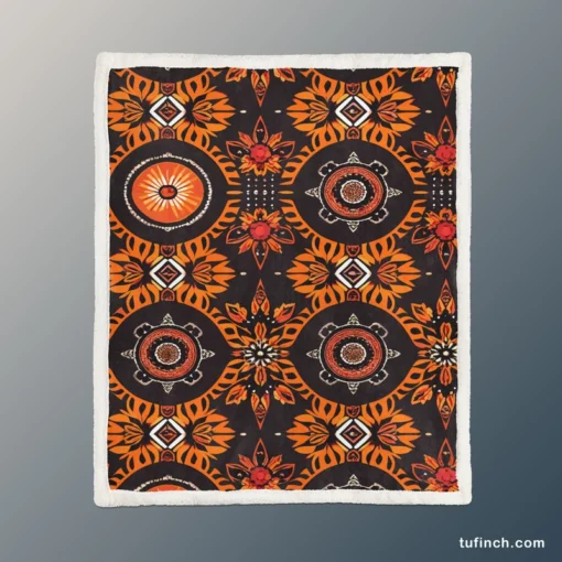 African Tribal Design Sherpa Fleece Blanket 1