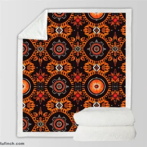 African Tribal Design Sherpa Fleece Blanket