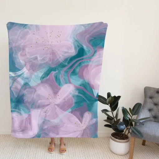 Alcohol Inks Vector Design Fleece Blanket