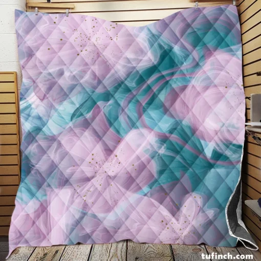 Alcohol Inks Vector Design Quilt Blanket