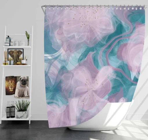 Alcohol Inks Vector Design Shower Curtain