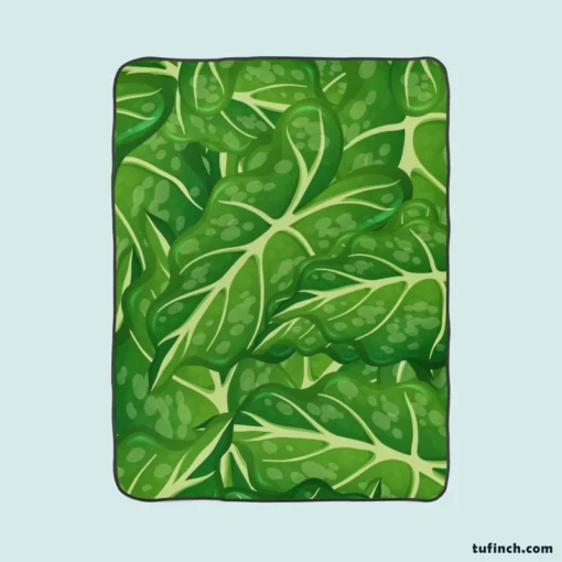 Alocasia Leave Pattern Fleece Blanket 1