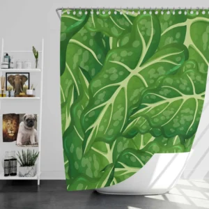 Alocasia Leave Pattern Shower Curtain