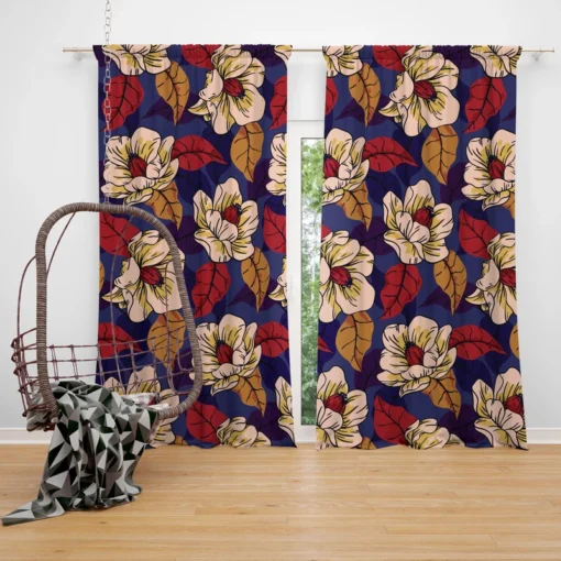 Amaryllis Floral Pattern Curtain