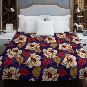 Amaryllis Floral Pattern Duvet Cover