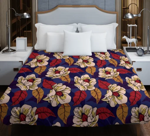 Amaryllis Floral Pattern Duvet Cover