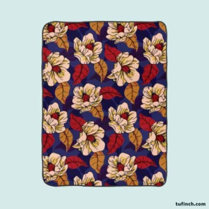 Amaryllis Floral Pattern Fleece Blanket 1