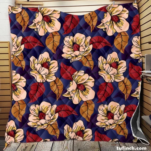 Amaryllis Floral Pattern Quilt Blanket