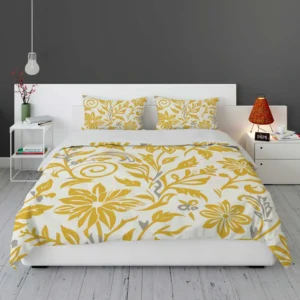 Amazing Yellow Flowers Pattern Bedding Set 1