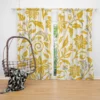 Amazing Yellow Flowers Pattern Curtain