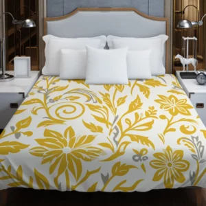 Amazing Yellow Flowers Pattern Duvet Cover