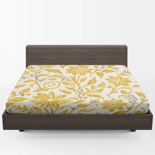 Amazing Yellow Flowers Pattern Fitted Sheet 1