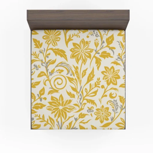 Amazing Yellow Flowers Pattern Fitted Sheet