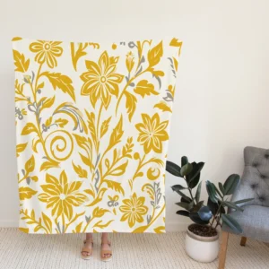 Amazing Yellow Flowers Pattern Fleece Blanket