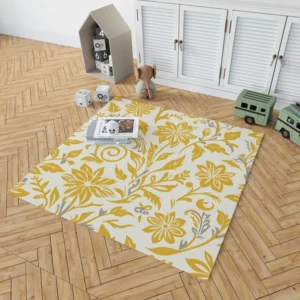 Amazing Yellow Flowers Pattern Rug 1