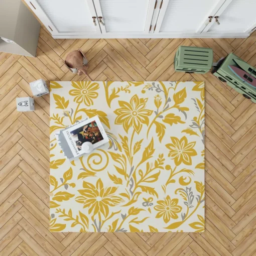 Amazing Yellow Flowers Pattern Rug