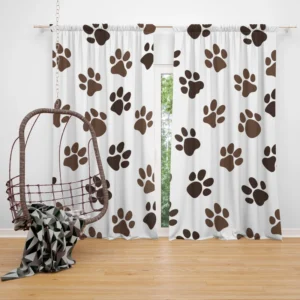 Animal Footprints Pattern Curtain