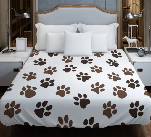 Animal Footprints Pattern Duvet Cover