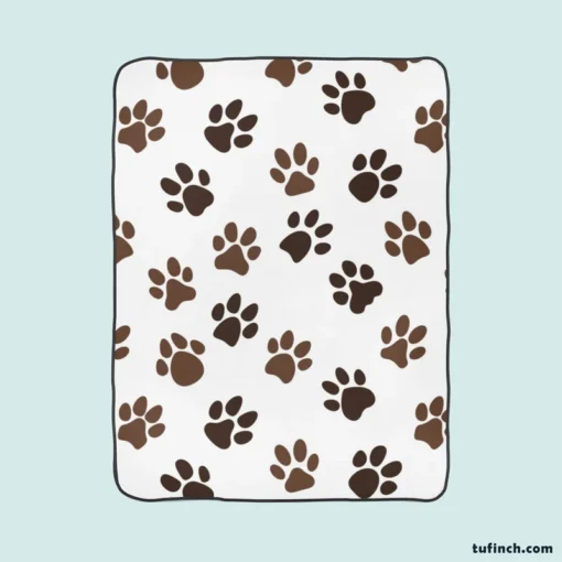 Animal Footprints Pattern Fleece Blanket 1