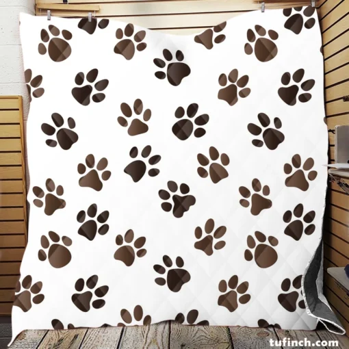 Animal Footprints Pattern Quilt Blanket