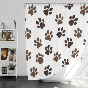 Animal Footprints Pattern Shower Curtain