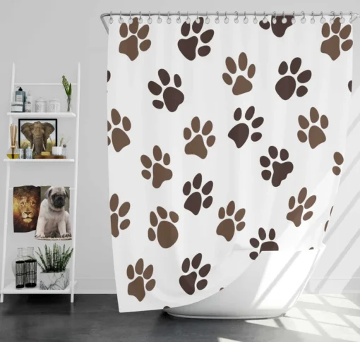 Animal Footprints Pattern Shower Curtain