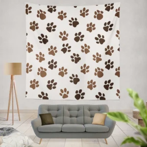 Animal Footprints Pattern Wall Tapestry