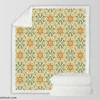 Arabesque Floral Pattern Sherpa Fleece Blanket