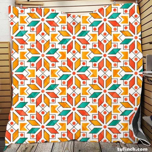 Arabesque Pattern Moroccan Quilt Blanket