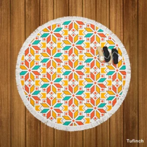 Arabesque Pattern Moroccan Round Beach Towel