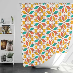 Arabesque Pattern Moroccan Shower Curtain