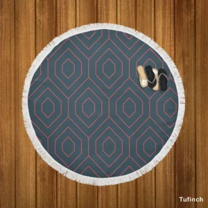 Arabian Lattice Geometric Round Beach Towel