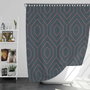 Arabian Lattice Geometric Shower Curtain