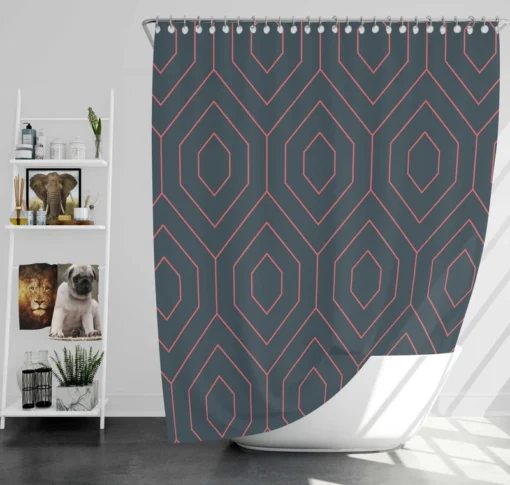 Arabian Lattice Geometric Shower Curtain