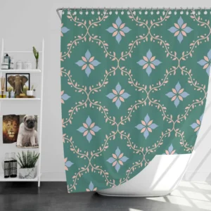 Arabian Vintage Ikat Design Shower Curtain