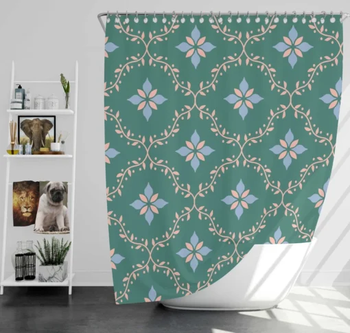 Arabian Vintage Ikat Design Shower Curtain