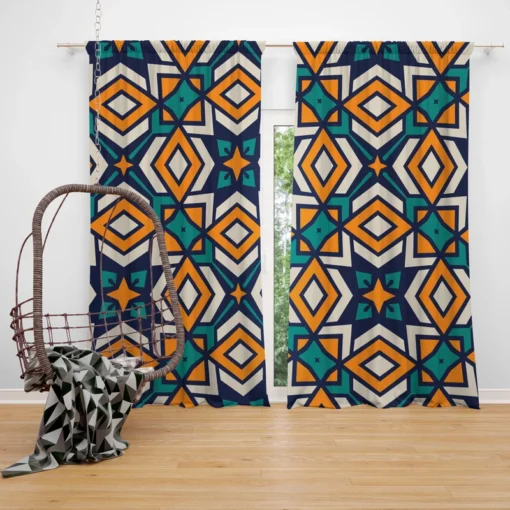 Arabic Colorful Geometric Design Curtain