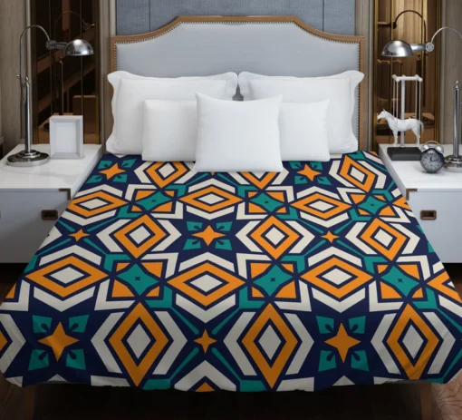 Arabic Colorful Geometric Design Duvet Cover