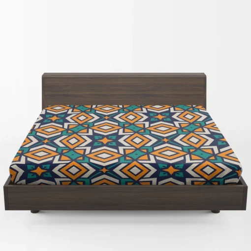 Arabic Colorful Geometric Design Fitted Sheet 1